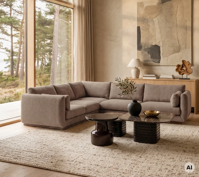Bloom corner sofa module with plinth