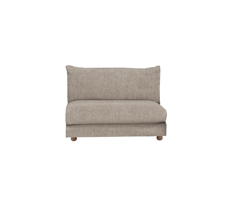 Bloom single sofa module with teak legs