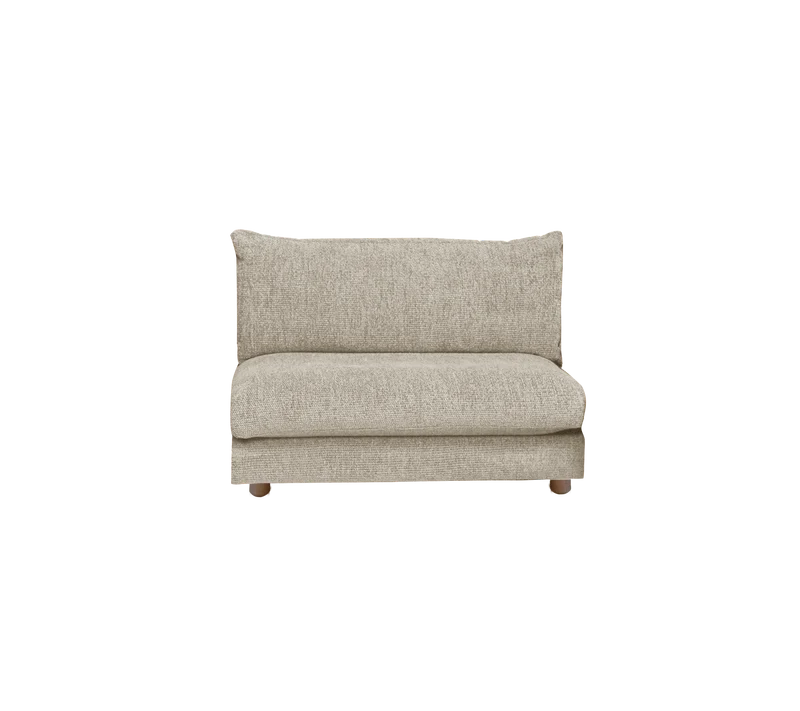 Bloom single sofa module with teak legs