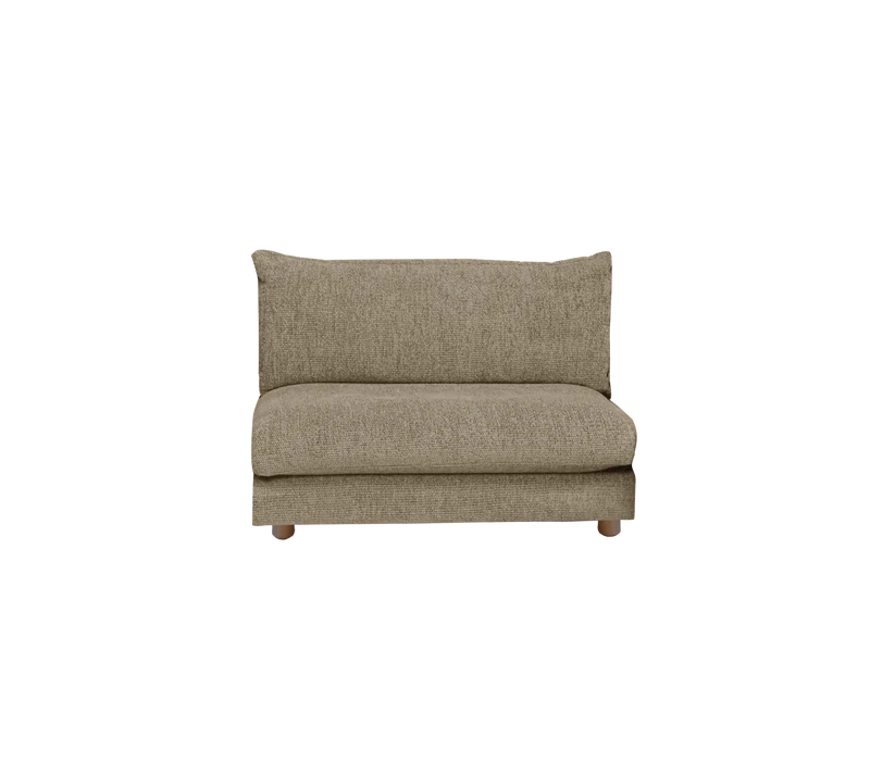 Bloom single sofa module with teak legs