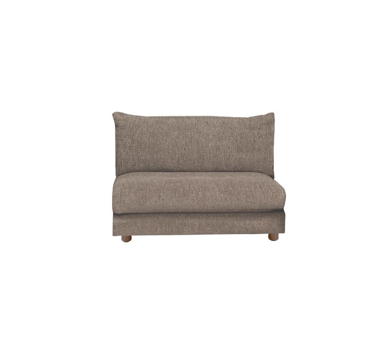 Bloom single sofa module with teak legs