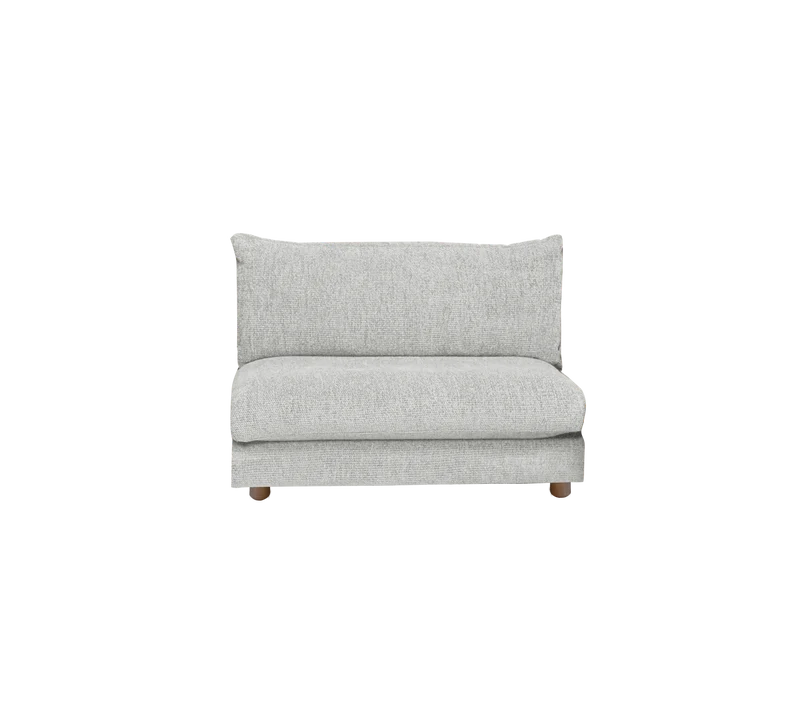 Bloom single sofa module with teak legs