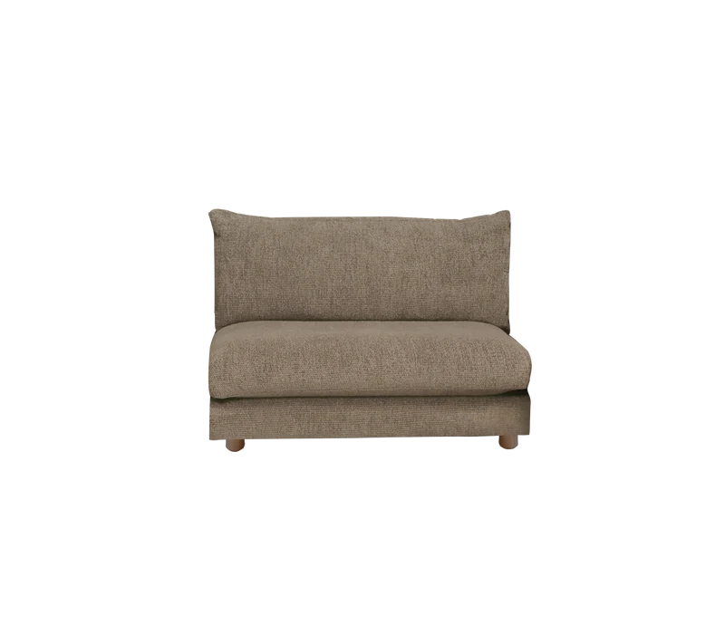 Bloom single sofa module with teak legs