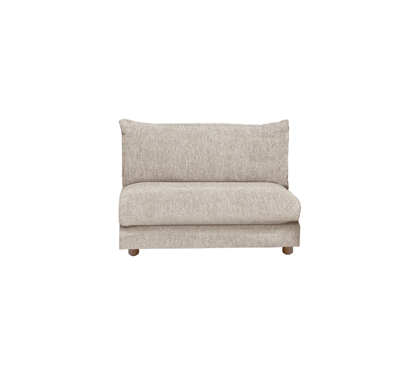Bloom single sofa module with teak legs