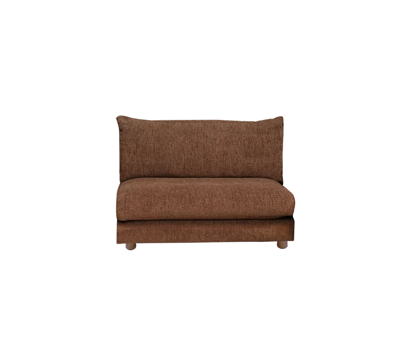 Bloom single sofa module with teak legs