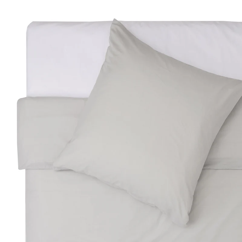 LUMALAND Premium Bettwäsche Everyday - Ganzjahres Bettbezug 155x200 cm & Kissenbezug 80x80 cm - Grau