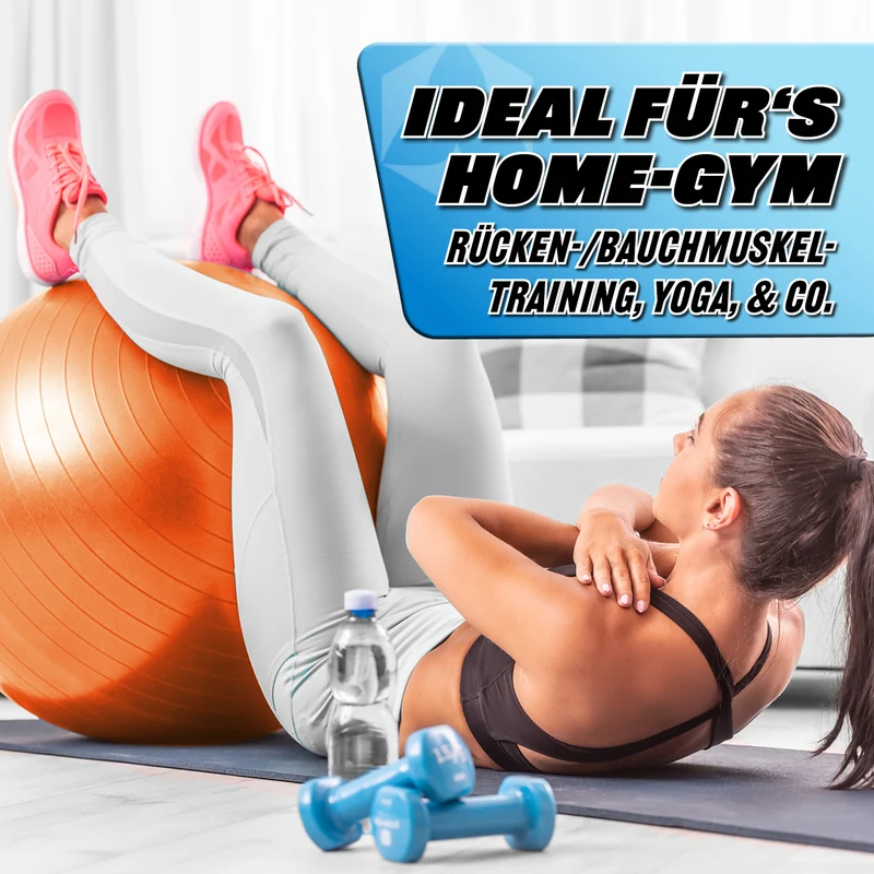 #DoYourFitness Gymnastikball inkl. Ballpumpe - Fitness Sitzball - Orange - 65 cm