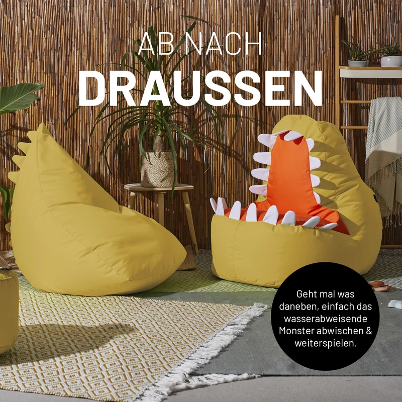 Kindersitzsack-Set "Dino" (2-tlg.) - Senfgelb
