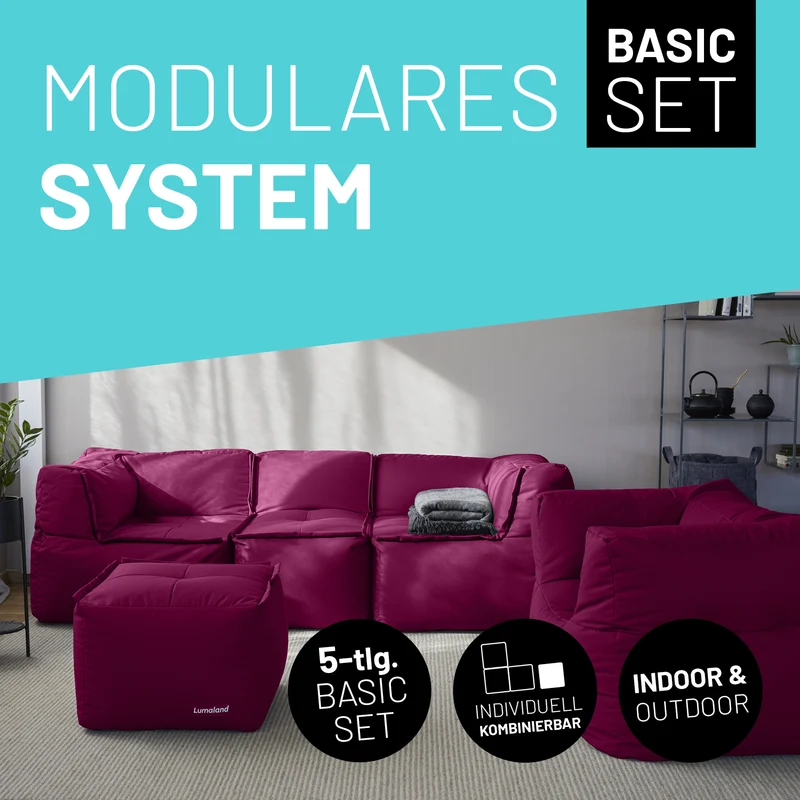 Modulares System - Basic Set (5-tlg.) - Weinrot