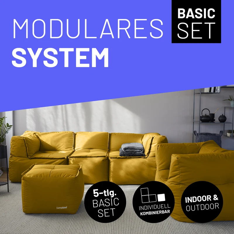 Modulares System - Basic Set (5-tlg.) - Senfgelb