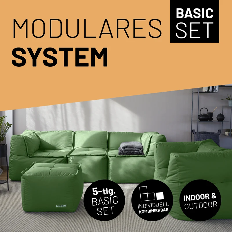 Modulares System - Basic Set (5-tlg.) - Pastellgrün