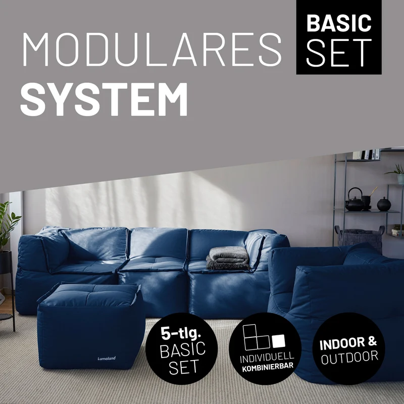 Modulares System - Basic Set (5-tlg.) - Dunkelblau
