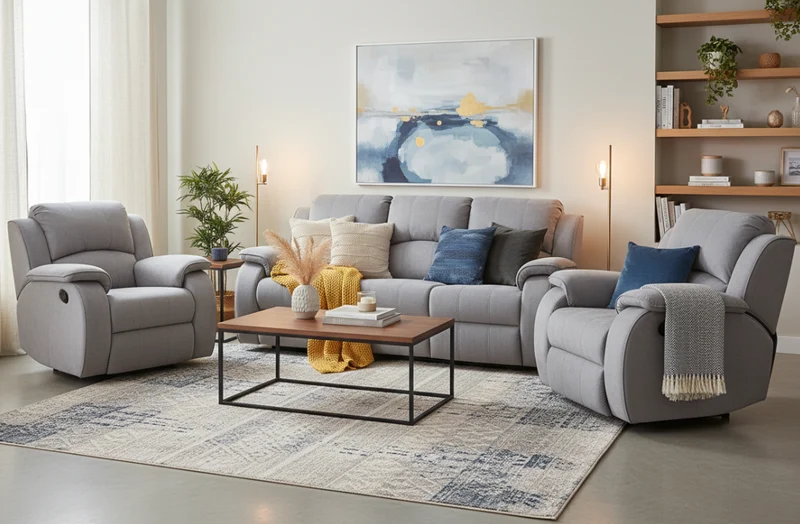 3 Seater with End Recliners + 2 Recliners