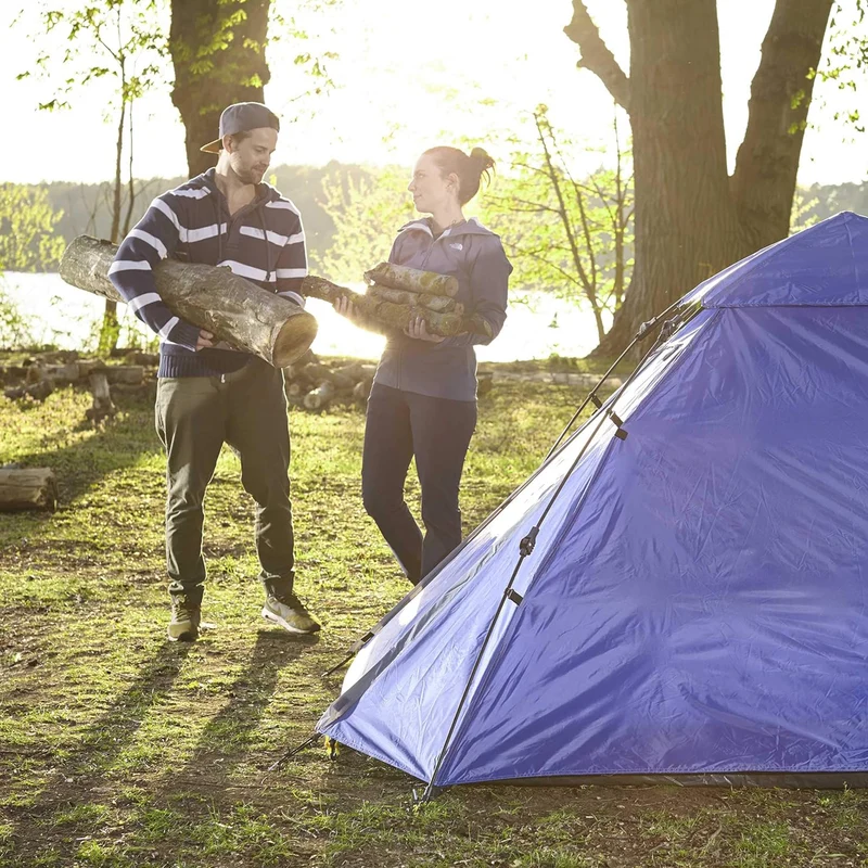 LUMALAND Pop Up Familienzelt Wurfzelt 3 Personen Zelt - 215 x 195 x 120 cm - Blau