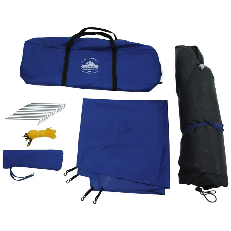 LUMALAND Pop Up Familienzelt Wurfzelt 3 Personen Zelt - 215 x 195 x 120 cm - Blau