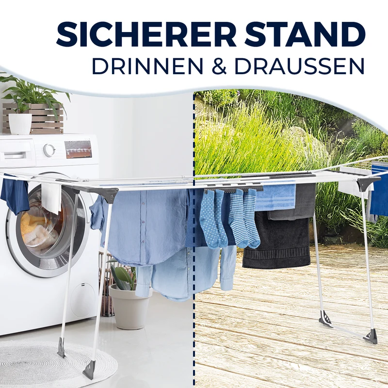 EASYmaxx Falt-Wäscheständer 2500, 25m Trockenlänge, roll-/ausziehbar (max. 2,6m)