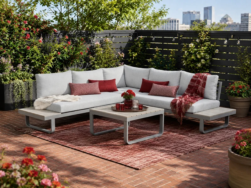 Garden Impressions Masone aluminium hoek loungeset 4-delig taupe