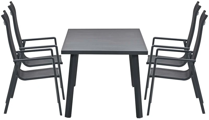 Garden Impressions Osaka stapelbare tuinstoelen 4 stuks + Terni tafel 160 cm