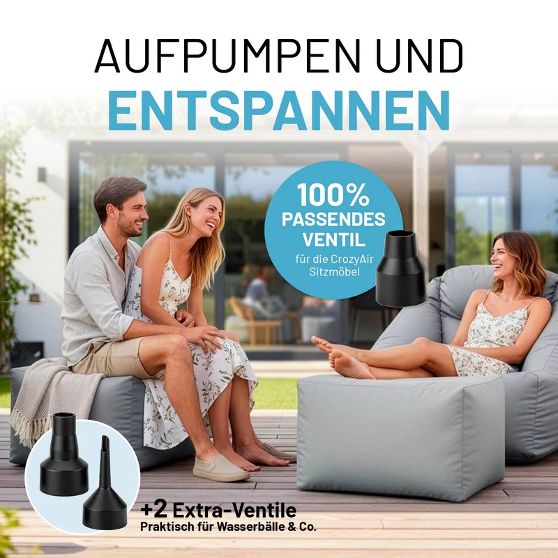 CrozyAir Luftpumpe 2GO 400 l/min - 5000 pa & 0,7 psi