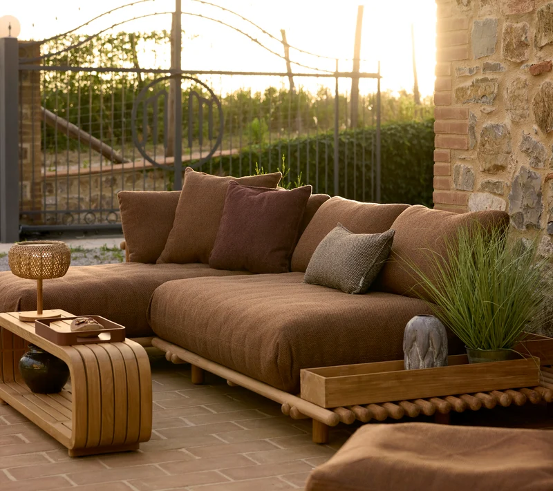 Sticks platform, sofa w/chaise lounge
