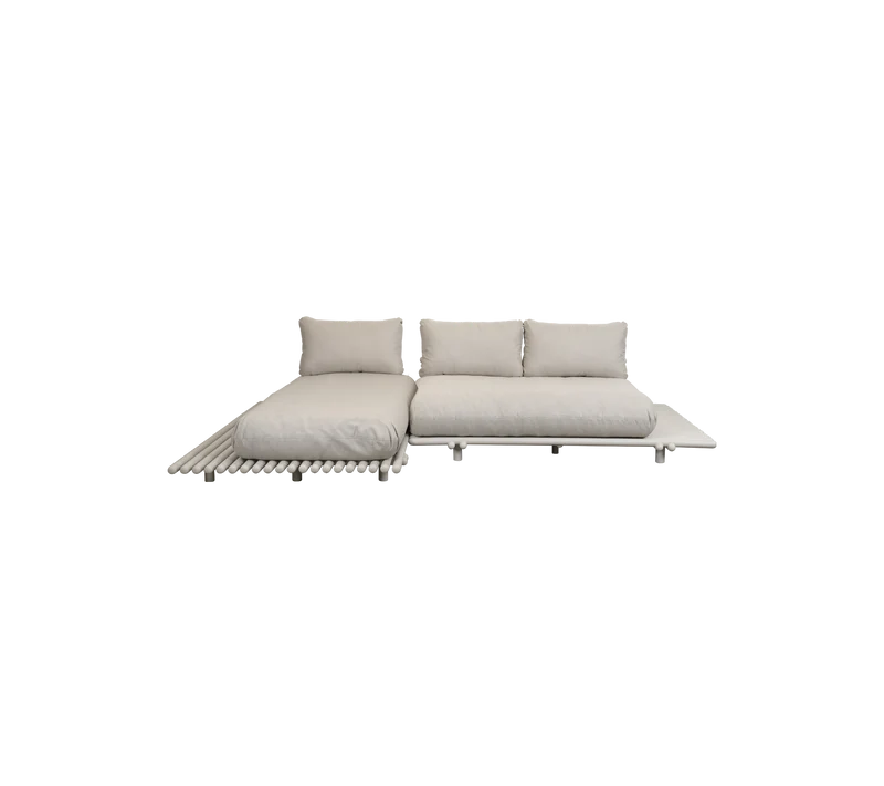 Sticks platform, sofa w/chaise lounge