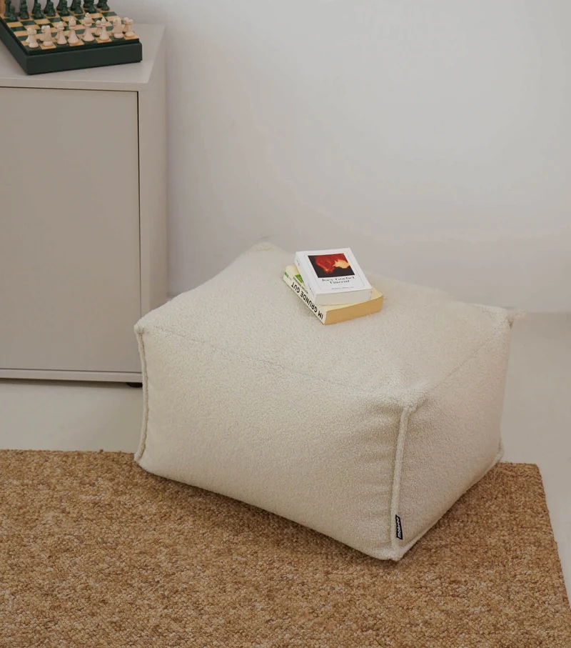Bouclé Pouf 'Block'