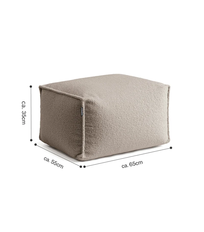 Bouclé Pouf 'Block'