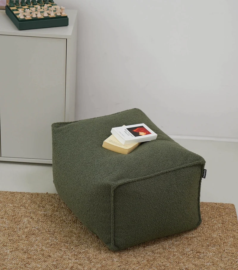 Bouclé Pouf 'Block'