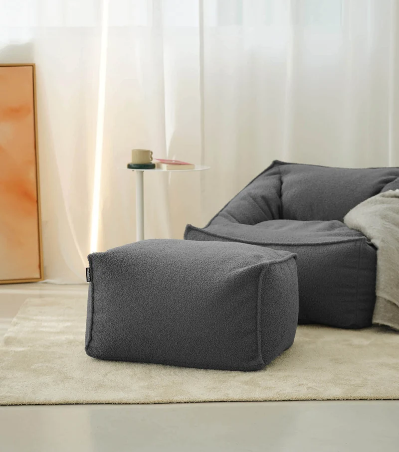 Bouclé Pouf 'Block'