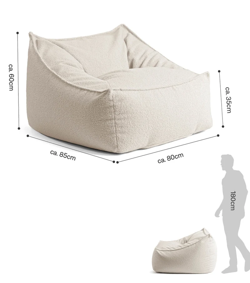 Sitzsack Sessel Bouclé 'Snug'