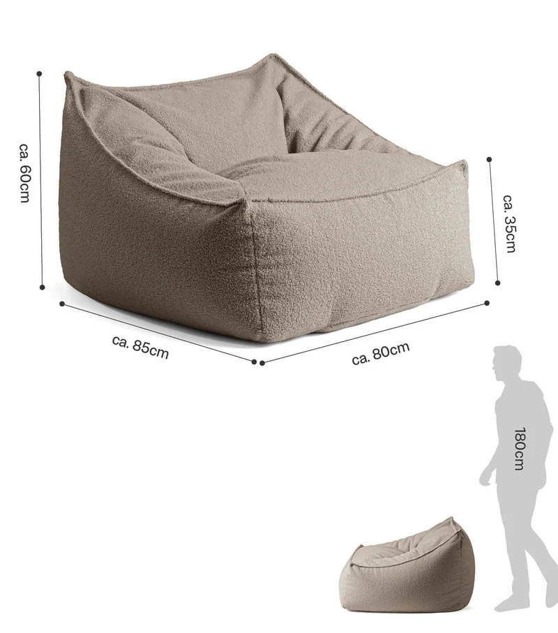Sitzsack Sessel Bouclé 'Snug'