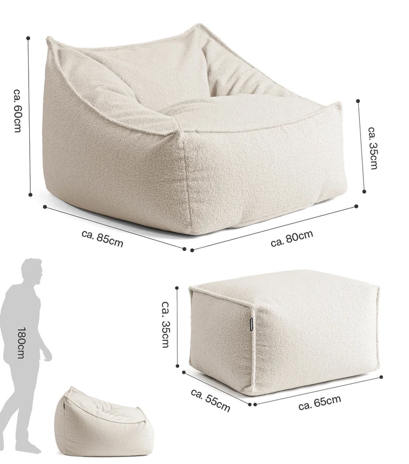 Sitzsack Sessel Bouclé 'Snug'
