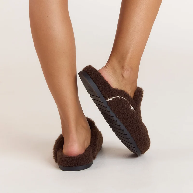 Anya Mule Slippers - Chocolate