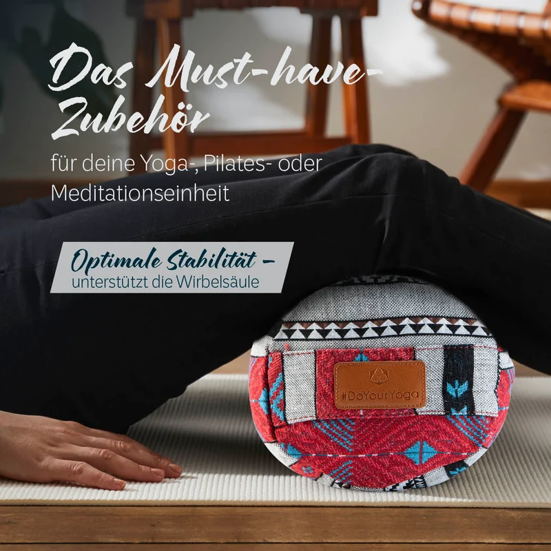 #DoYourYoga Yoga-Bolster Tarik - gefüllt mit Bio-Buchweizenschalen - 68 x 22 x 22 cm - Style 16