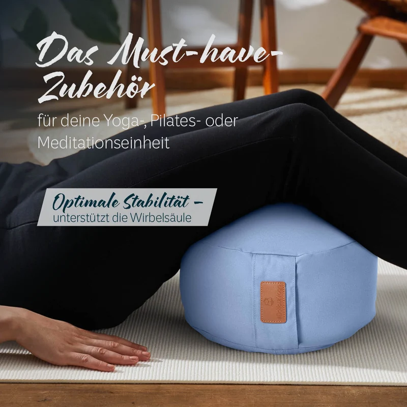 #DoYourYoga Yoga-Kissen Vishnu - gefüllt mit Bio-Dinkelspelz - Rund 30 x 30 x 15 cm - Lavendel