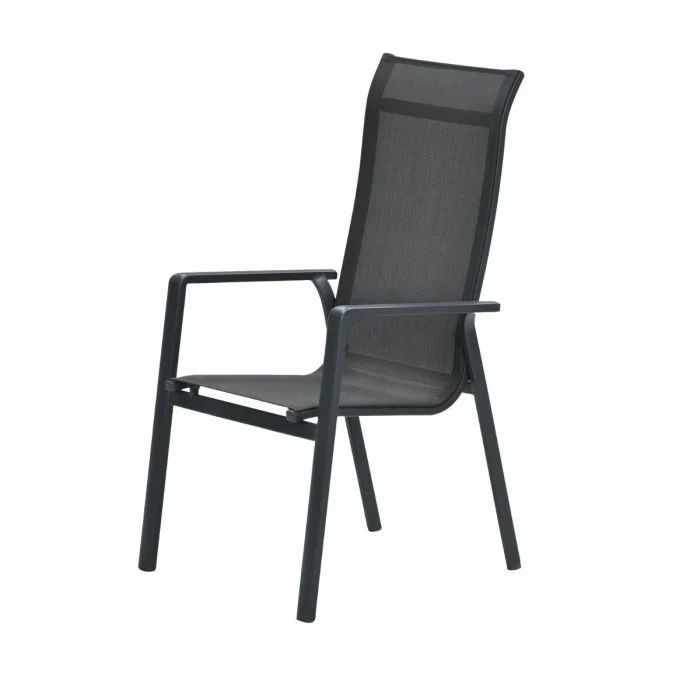 Garden Impressions Osaka stapelbare tuinstoelen set van 4 – carbon black / dark grey