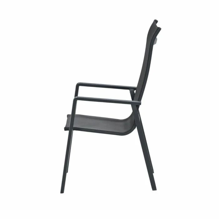 Garden Impressions Osaka stapelbare tuinstoelen set van 4 – carbon black / dark grey