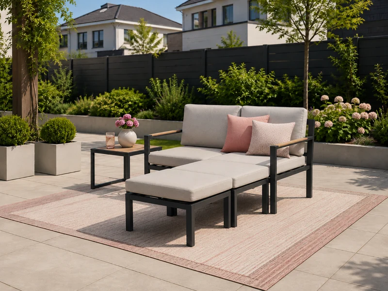 Garden Impressions Cinto loungeset - carbon black - light teak look