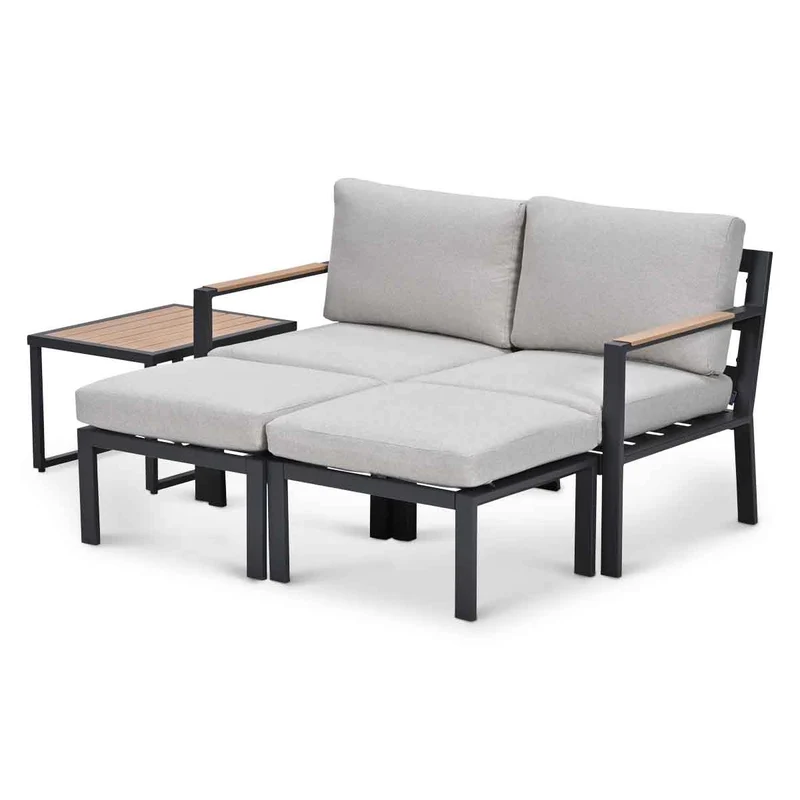 Garden Impressions Cinto loungeset - carbon black - light teak look