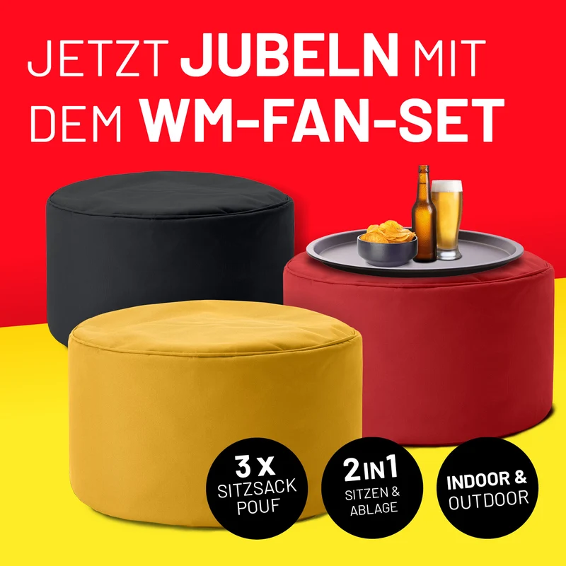 Pouf 3er-Set - Deutschland Edition