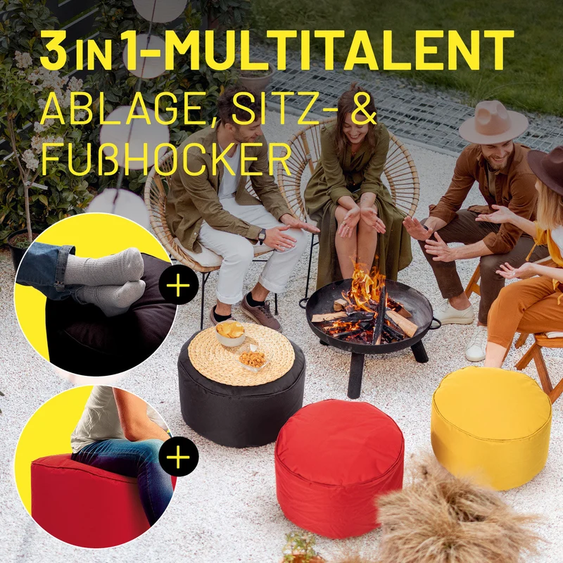 Pouf 3er-Set - Deutschland Edition