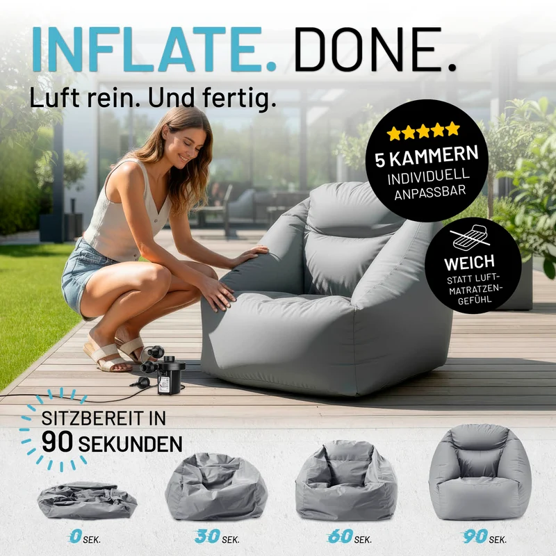 CrozyAir Relax-Set Luftsessel + Lufthocker