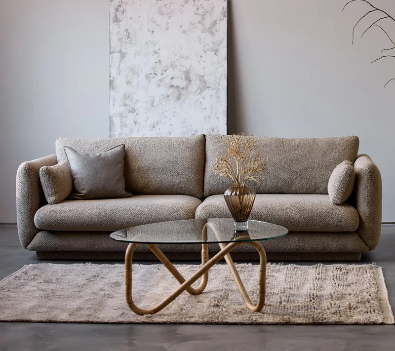 Bloom 3-seater sofa w/plinth