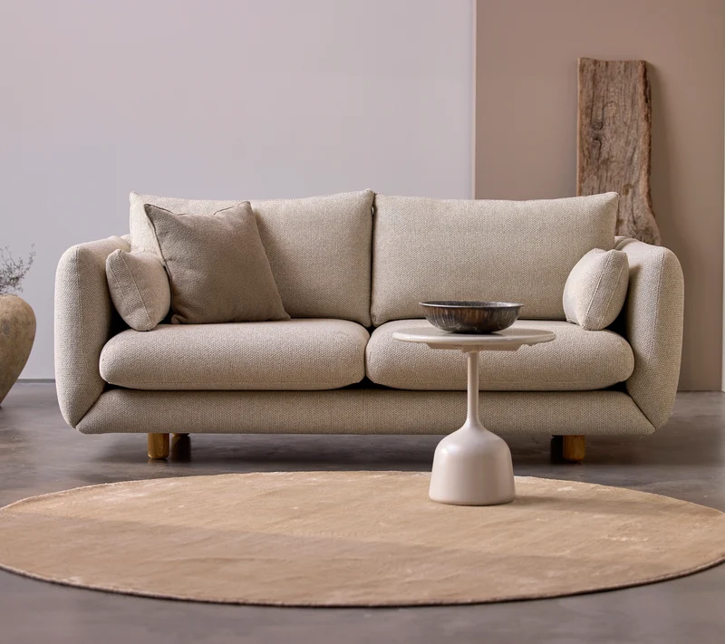 Bloom 2-seater sofa w/teak legs