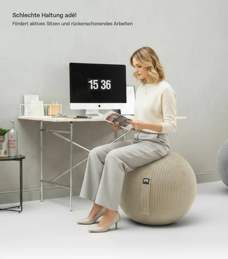 Sitzball auch mit Cordbezug 'Der Runde'