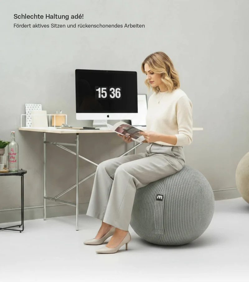 Sitzball auch mit Cordbezug 'Der Runde'