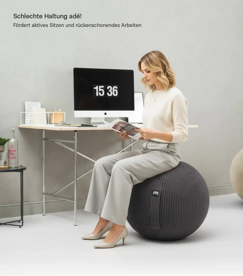 Sitzball auch mit Cordbezug 'Der Runde'