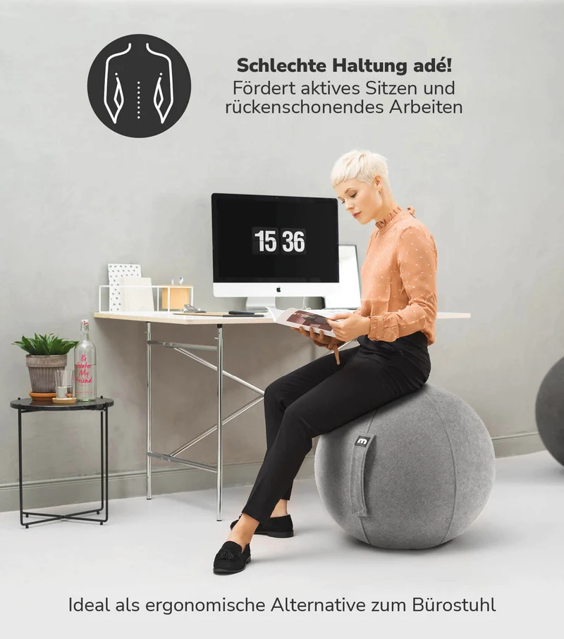 Sitzball auch mit Cordbezug 'Der Runde'