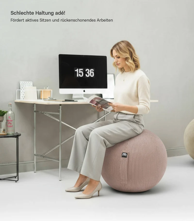 Sitzball auch mit Cordbezug 'Der Runde'