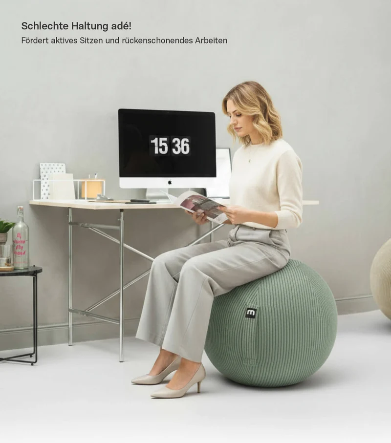 Sitzball auch mit Cordbezug 'Der Runde'